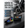 Bluetooth 5.4 İntercom Ve Alarmlı Disk Kilidi Seti Güçlü Ses Ve Güvenlik