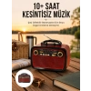 Bluetooth Hoparlör Ahşap Renk Vintage Işıklı Nostaljik Radyo Fm Ahşap Görünümlü Yeni Nesil