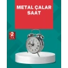 Dekoratif Gümüş Işıklı Alarmlı Masa Saati Sessiz Mekanizma