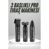 Dijital Göstergeli 3 Başlıklı Tıraş Makinesi Islak Kuru Lazer Öncesi Günlük