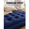 Dış Mekan Şişme Yatak Çift Kişilik Flokeli Yüzey Konforlu Kullanım