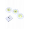 Dolap Işığı Mutfak Rafı Işığı Uzaktan Kumandalı 3 Lü Spot Led Lamba