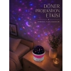 Döner Projeksiyon Lambası Renkli Yıldız Ve Gökyüzü Efektli