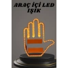 El Orta Parmak Led Kumandalı Araç İçi Reflektör Arka Cam El Simgesi
