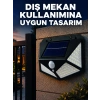 Güneş Enerjisi İle Şarj Olan Hareket Sensörlü 3 Modlu Led Dış Mekan Duvar Aydınlatması