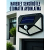 Hareket Sensörlü Güneş Enerjili Duvar Lambası Dış Mekan İçin Güçlü Led Aydınlatma