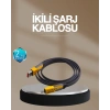 Hızlı Şarj Destekli 65w Örgülü Usb-c Ve Usb-a Çoklu Şarj Kablosu
