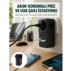 Isıya Dayanıklı Pc Gövdeli Akım Korumalı Priz 4 Usb Yeni Nesil