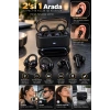 Kablosuz Bluetooth Kulaklık 4 Kulaklıklı 2’si 1 Arada Siyah
