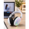 Kablosuz Bluetooth Mikrofonlu Beyaz Kulaklık  Rgb Işıklı