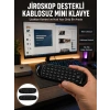 Kablosuz Hava Fareli Mini Klavye Jiroskop Destekli Uzaktan Kumanda Yeni Nesil
