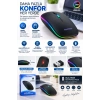 Kablosuz Şarjlı Sessiz Tıklamalı Ergonomik Mouse