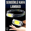 Kafa Lambası El Fenerli Kamp Lambası Usb Şarjlı Esnek Lamba
