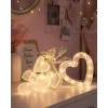 Kalp Figürlü Led Neon Dekor Işığı Romantik Ortam Aydınlatması
