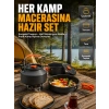 Kamp Mutfak Seti Alüminyum Çaydanlık Tencere Tava Hafif Ve Taşınabilir Tasarım