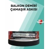Kare Küpeşte Uyumlu Balkon Çamaşır Askısı 25x60 Cm Beyaz Pratik