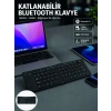 Katlanabilir Bluetooth Klavye 3 Cihaz Bağlantılı Kablosuz Taşınabilir Klavye