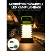 Katlanabilir Kamp Lambası Akordiyon Lamba Şarjlı 3 Kademeli Solar Yeni Nesil