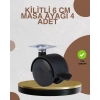 Kilitli Mobilya Ayağı 6 Cm 4’lü Set Zemin Korumalı