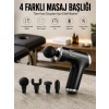 Masaj Tabancası 4 Başlıklı Kas Ve Vücut Ağrıları İçin Şarjlı Darbeli