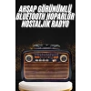 Nostaljik Görünümlü Ahşap Radyo Tf Sd Usb Girişli Led Fener Işıklı
