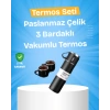 Paslanmaz Çelik Termos Seti | 500 Ml Kapasite, 6-12 Saat Isı Koruma, Hediye Kutulu