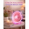Renkli Ambiyans Işıklı Taşınabilir Masaüstü Vantilatör