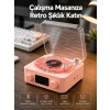 Retro Bluetooth Hoparlör – Kristal Ses, Gece Lambası, Saatli Tasarım Yeni Nesil