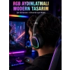 Rgb Işıklı Bluetooth Mikrofonlu Kulaklık Uzun Süreli Kullanım Type-c Şarjlı