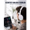 Rgb Işıklı Mikrofonlu Bluetooth Kulaklık Beyaz Over-ear Tasarım Type-c Şarjlı