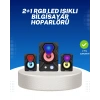 Rgb Işıklı Usb Hoparlör Seti 9w Çıkış Gücü Derin Bas