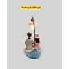 Romantik Sandal Üzerinde Çift Figürü Led Gece Lambası Masa Dekoru Yeni Nesil