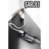 Şarjlı Metal Zoomlu El Feneri Işıldak Led Işık Taşınabilir El Lambası