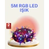 Şeffaf Kablolu 50 Ampullü 5 Metre Led Işık Dekoratif Aydınlatma