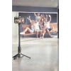 Selfie Çubuğu Tripod Kumandalı Telefon Tutucu Siyah