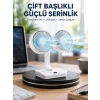Sessiz Çalışan Usb Şarjlı Çift Kafalı Masaüstü Fan – Ev Ve Ofis İçin