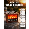 Taşınabilir Şömine Görünümlü Bluetooth Hoparlör – Solar Şarjlı, Alev Işıklı, 7w Ses