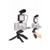 Telefon Tutucu Mini Mikrofonlu Tripod Vlog Çekim Video