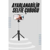 Tripod Selfie Çubuğu Bluetooth Kumandalı Kablosuz Led Işıklı