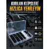 Universal Araç Döşeme Klipsi Ve Tampon Sabitleme Pimi Seti 100 Parça Organizer Kutulu