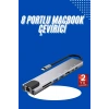 Usb Type-c Hub Dönüştürücü Çevirici Çoklayıcı Macbook Çevirici 8 Portlu