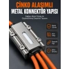 Usb Type-c, Lightning Ve Micro Usb Uyumlu 3ü 1 Arada Hızlı Şarj Kablosu