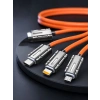 Usb Type-c, Lightning Ve Micro Usb Uyumlu 3ü 1 Arada Hızlı Şarj Kablosu