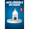 Wifi Güvenlik Kamerası Çift Kameralı Ampule Takılabilir Sensörlü
