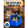 Yuvarlak Metal Küllük Çakmak Entegreli Dayanıklı Yapı Yeni Nesil