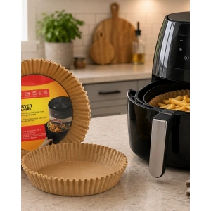 100 Lü Airfryer Kağıdı Yağ Geçirmez Yapışmaz Pişirme Kağıdı