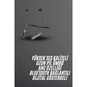 100 Saat Bluetooth Kulaklık Dijital Göstergeli Anc Özelliği Kablolu