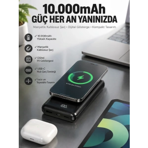 10.000 Mah Powerbank 4 Portlu Hızlı Şarj Dijital Göstergeli