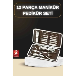 12 Parça Manikür Pedikür Seti Özel Deri Çanta El Ayak Bakımı Akne Ve Sivilce Temizleme