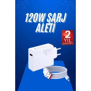 120 Watt Turbo Hızlı Şarj Aleti Seti Hızlı Şarj Adaptörü Beyaz